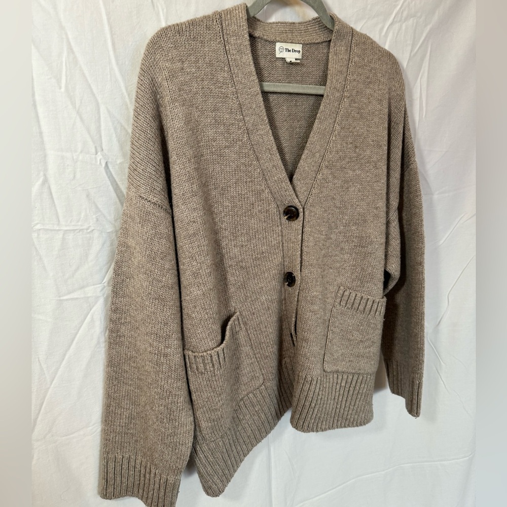 Chunky button front pocket ribbed cardigan XXL